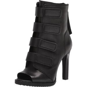 Dkny Women's Lug Sole Peep Toe Booties, Black Size 5.5M